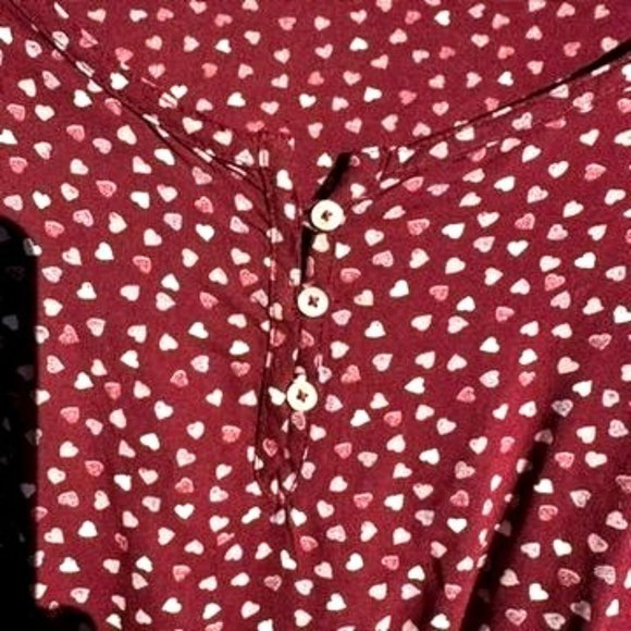 Abercrombie & Fitch Big Kid Size Medium Shorts Burgundy Heart Romper Henley - Picture 2 of 10